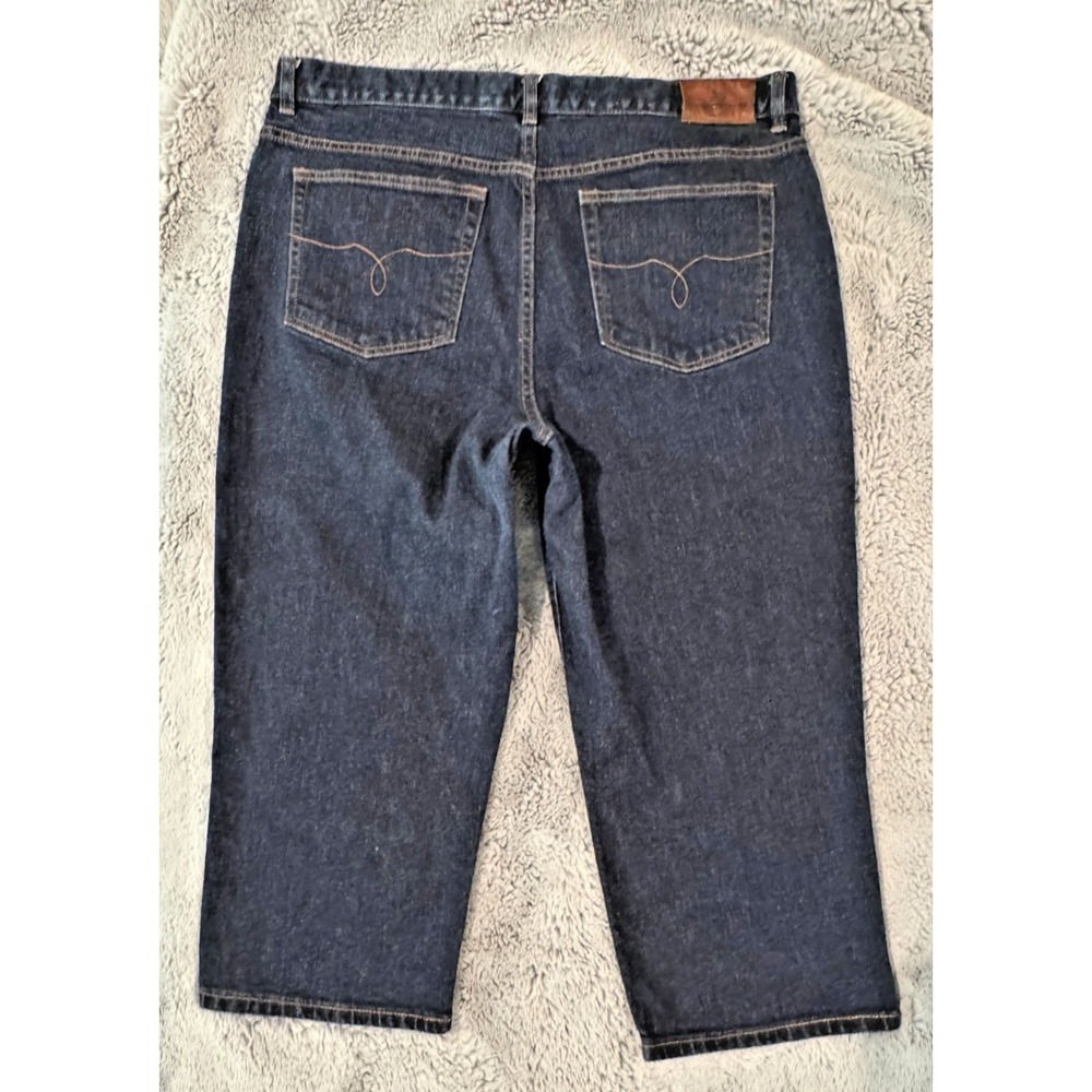 Lauren Jeans Co. Ralph Lauren Women's 16 High Rise Capri Jeans Dark Wash Denim